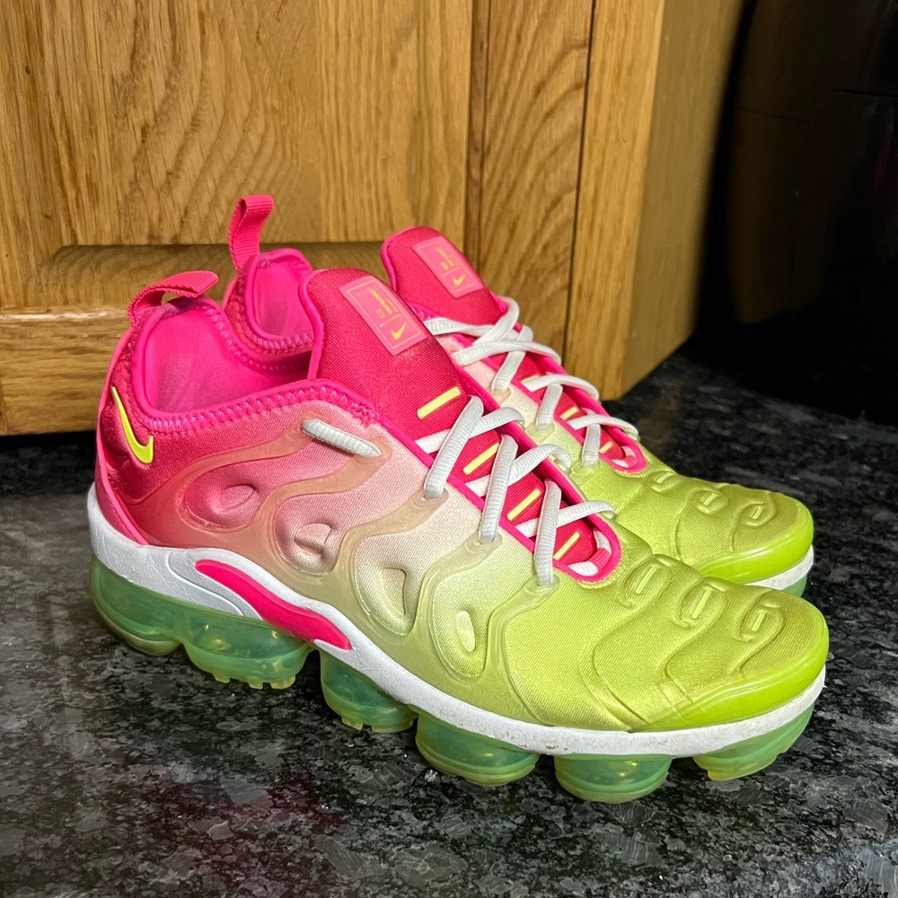 Women’s Nike Vapormax Plus. Pink and yellow. Size 8.5 -worn a handful of times.